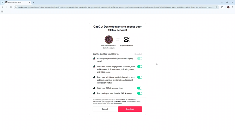 How To Connect TikTok To CapCut Desktop