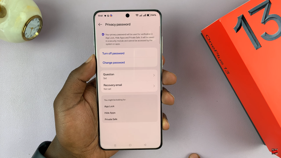 How To Change Privacy Password Security Question On OnePlus 13