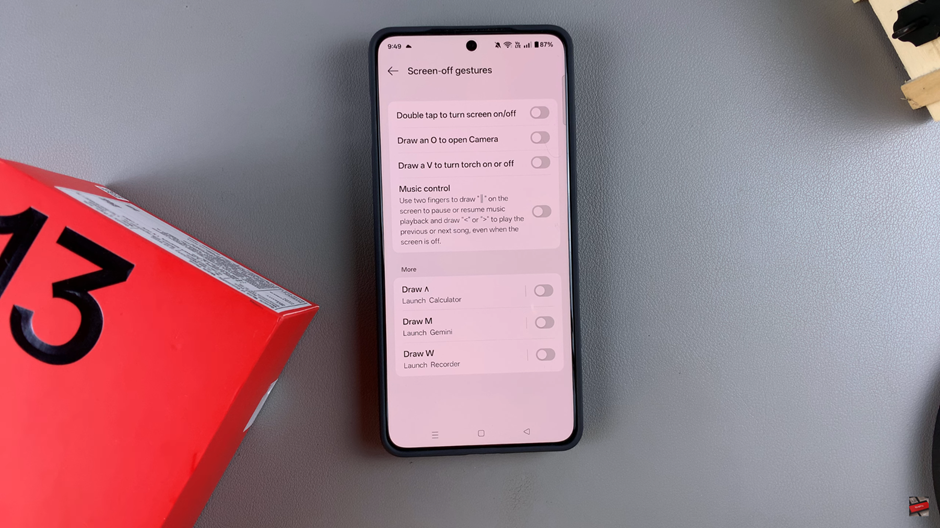 How To Use Screen Off Gestures OnePlus 13