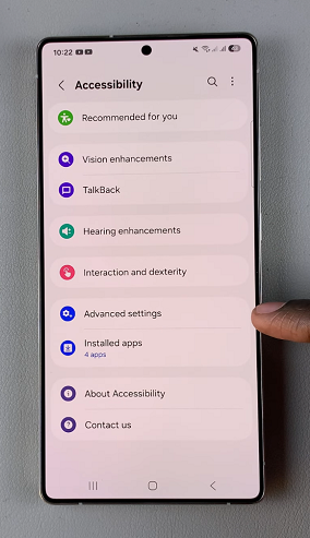 Advanced Accessibility Settings On S25