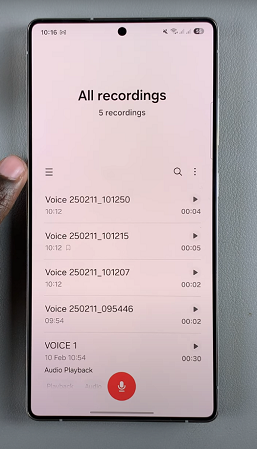 Voice Recording Settings On Galaxy S25