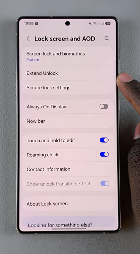 Secure Lock Settings On S25