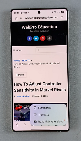 How To Summarize Web Pages On Samsung Galaxy S25