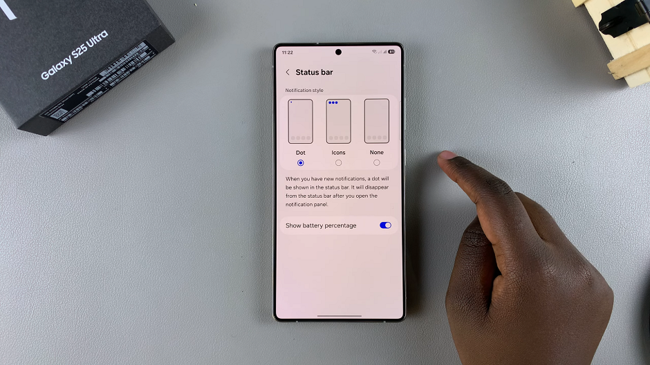 How To Use Notification Dot On Status Bar Of Galaxy S25