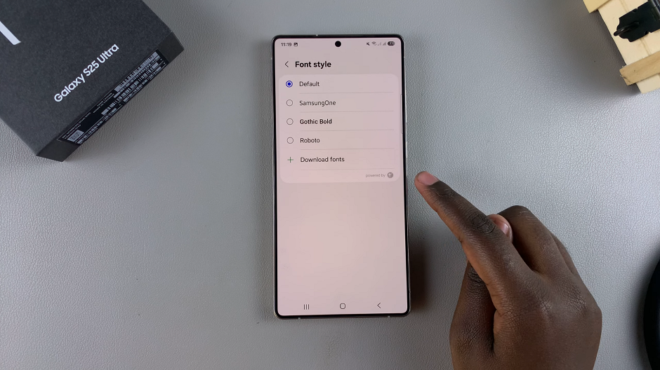 Change Font Style On Samsung Galaxy S25