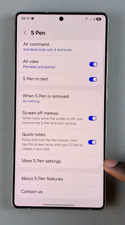 More S Pen Settings On Galaxy S25 Ultra