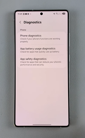 Diagnostics Test On Galaxy S25