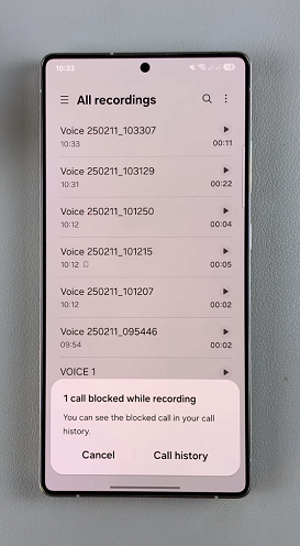 How To Allow / Block Calls While Using Voice Recorder On Galaxy S25