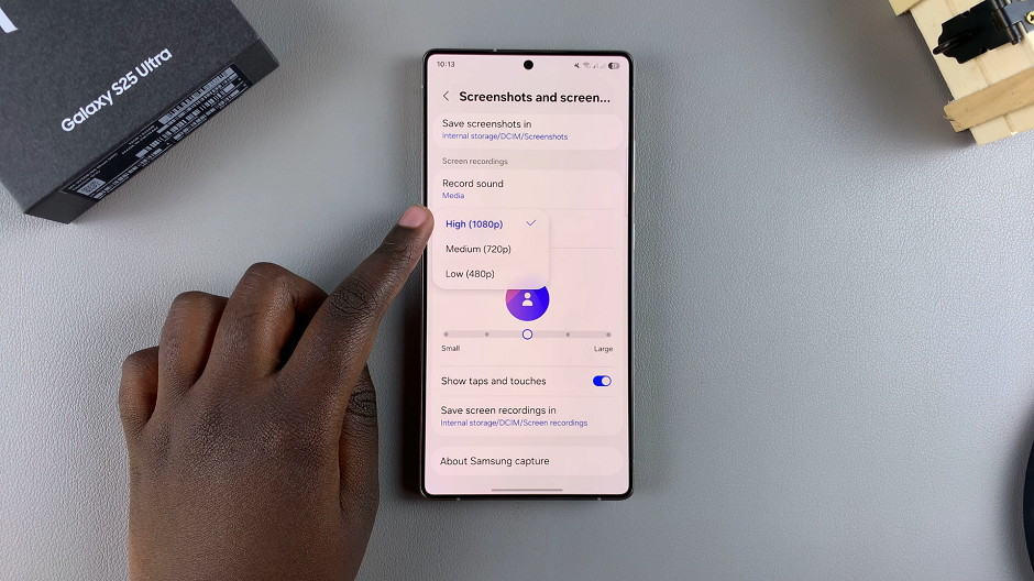 Change Video Quality For Screen Recordings On Galaxy S25