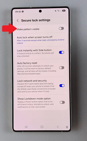 How To Make Lock Screen Pattern Visible On Galaxy S25