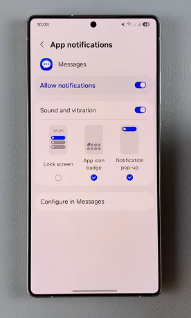 Allow Messages Notifications On Galaxy S25