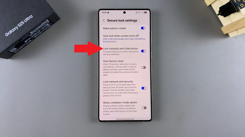 How To Enable Lock Instantly With Side Key On Galaxy S25