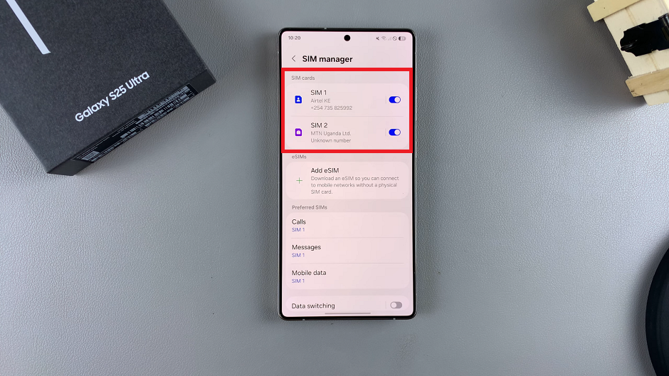 Turn ON SIM Card On Galaxy S25