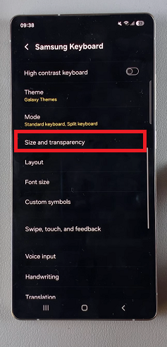 Keyboard Size and Transparent
