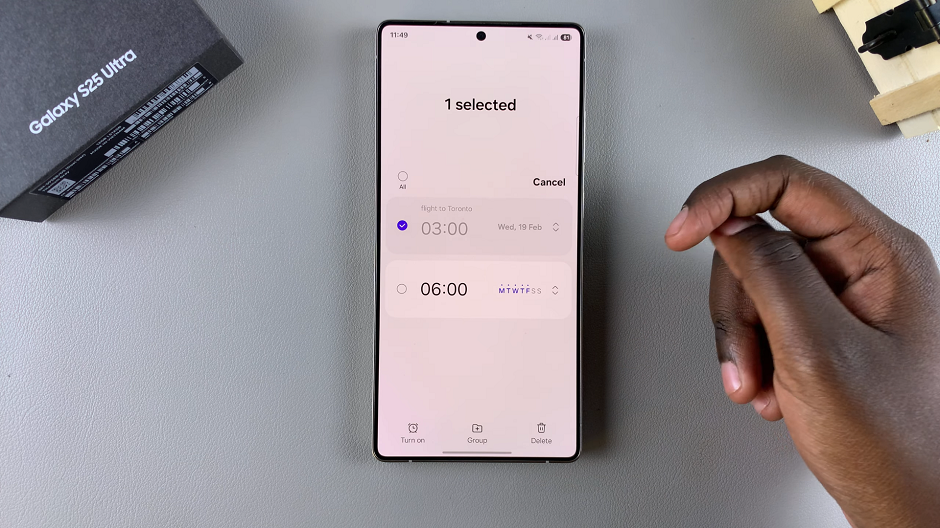 Delete Alarm On Samsung Galaxy S25
