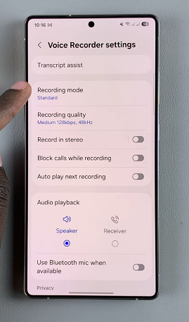 How To Change Voice Recording Mode On Galaxy S25