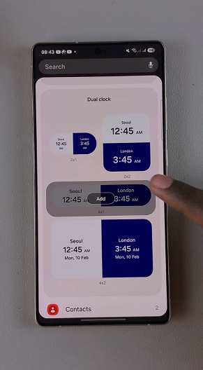 Add Dual Clock Widget To Home Screen Of Galaxy S25