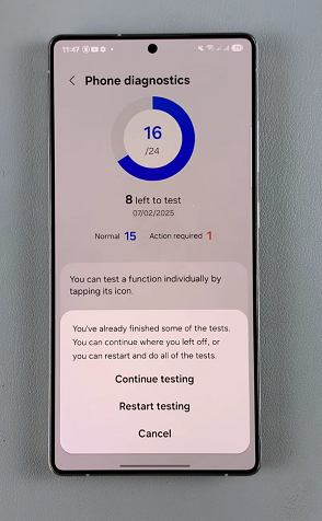 Run Diagnostics Test On Galaxy S25