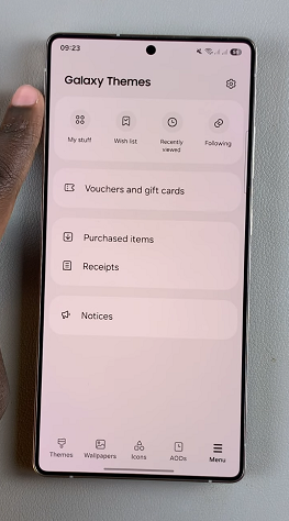 Galaxy Themes Menu On Galaxy S25