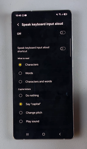 How To Enable Speak Keyboard Input Aloud On Galaxy S25