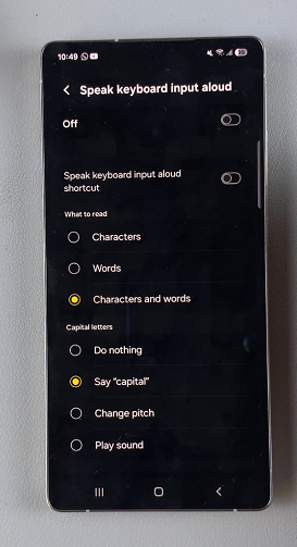 Disable Speak Keyboard Input Aloud On Galaxy S25