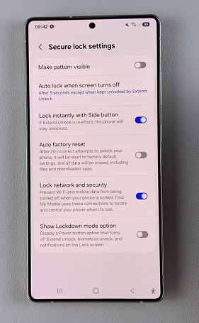 Make Lock Screen Pattern Invisible On Galaxy S25
