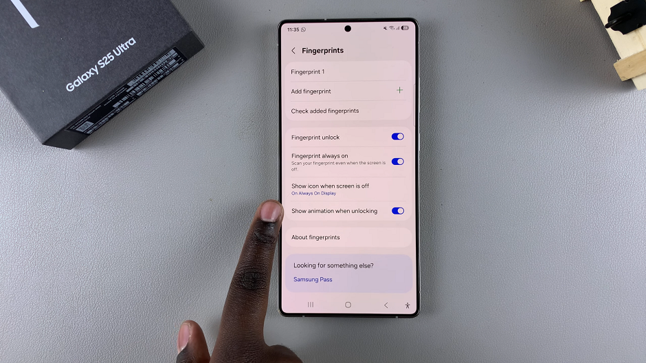 How To Enable Fingerprint Animation On Galaxy S25