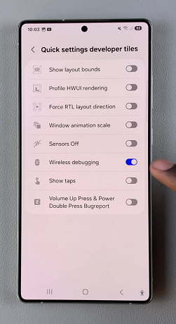 How To Add Wireless Debugging Shortcut On Galaxy S25