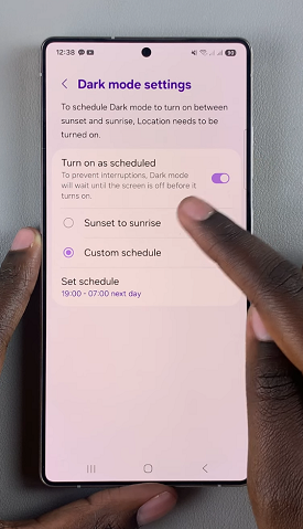 Schedule Dark Mode On Galaxy S25