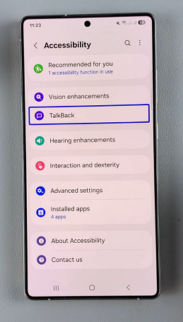 TalkBack On Samsung Galaxy S25