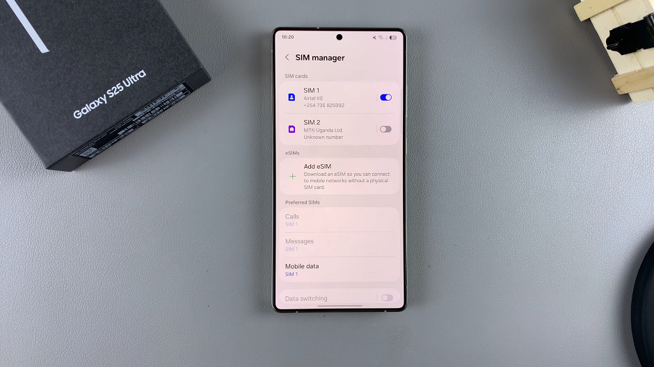 Turn OFF SIM Card On Galaxy S25