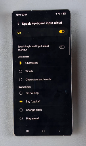 Enable Speak Keyboard Input Aloud On Galaxy S25