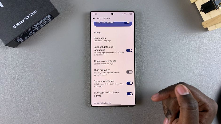 Live Captions Settings On Galaxy S25