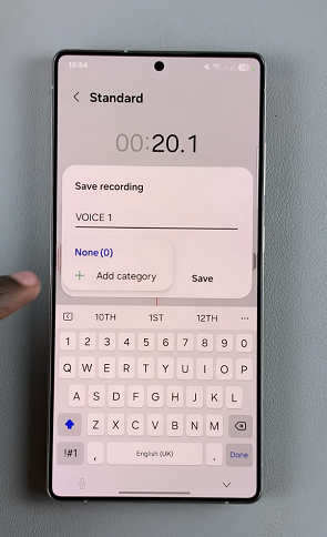 Voice Recorder Categories On Galaxy S25