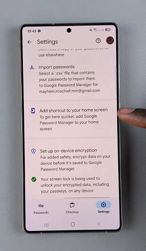 How To Add Google Password Manager Shortcut To Home Screen On Galaxy S25