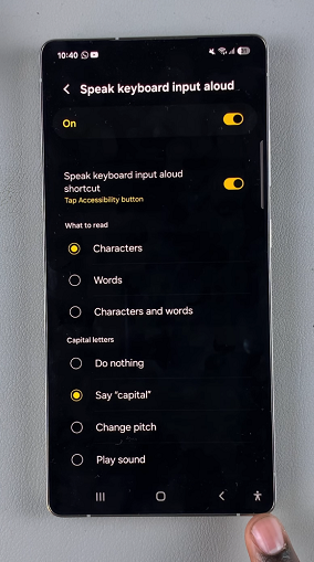 How To Customize Speak Keyboard Input Aloud On Galaxy S25