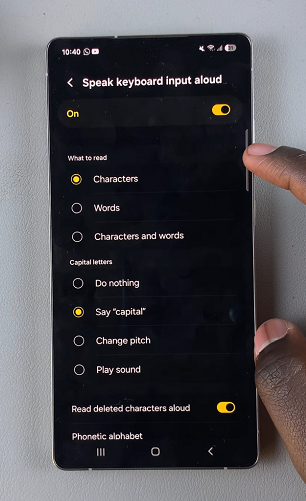 Customize Speak Keyboard Input Aloud On Galaxy S25