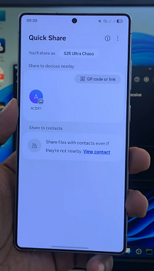 How To Wirelessly Transfer Files (Photos & Videos) From S25 To Windows PC With Quick Share