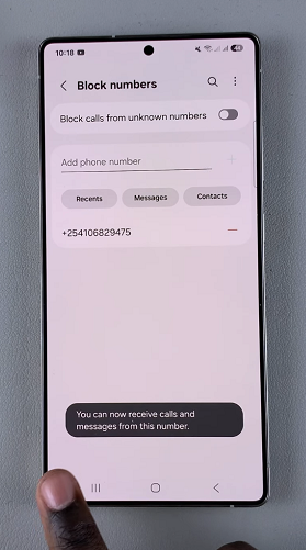 Unblock Phone Number On Galaxy S25
