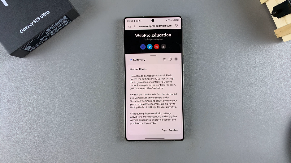Summarize Web Pages On Galaxy S25