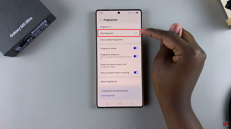 How To Add Another Fingerprint On Samsung Galaxy S25 & S25 Ultra