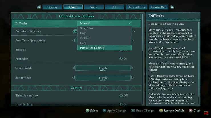 How To Change Game Difficulty In Avowed