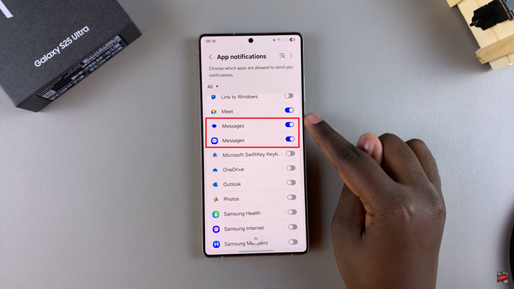 How To Disable Message Notifications On Samsung Galaxy S25 & S25 Ultra