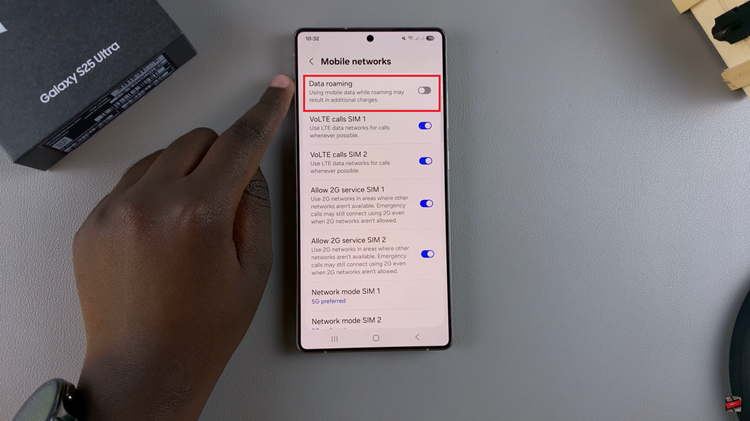 How To Enable & Disable Data Roaming On Samsung Galaxy S25 & S25 Ultra