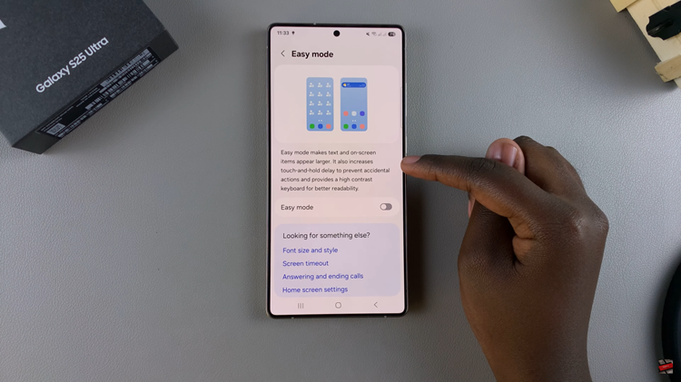 How To Enable & Disable Easy Mode On Samsung Galaxy S25 & S25 Ultra