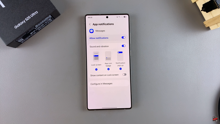 How To Enable Text Message Notifications On Samsung Galaxy S25 & S25 Ultra