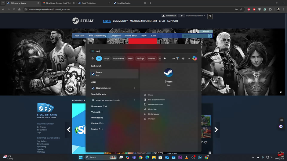 How To Create A Steam Account On PC