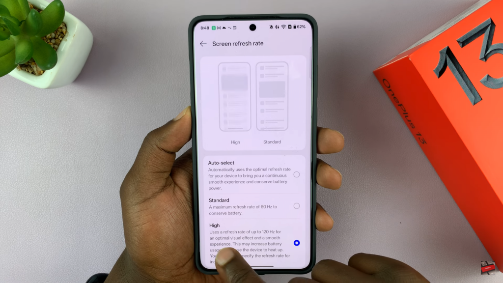Enable 120Hz Refresh Rate On OnePlus 13