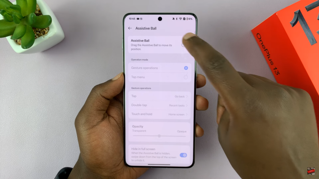 Enable/Disable Assistive Ball On OnePlus 13