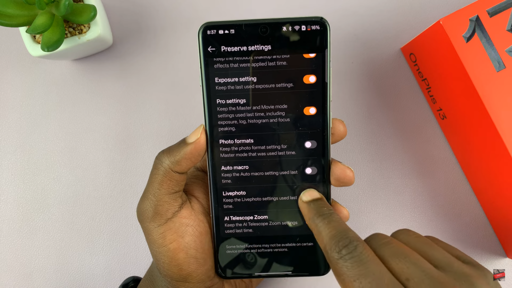  Enable/Disable Live Photos On OnePlus 13
